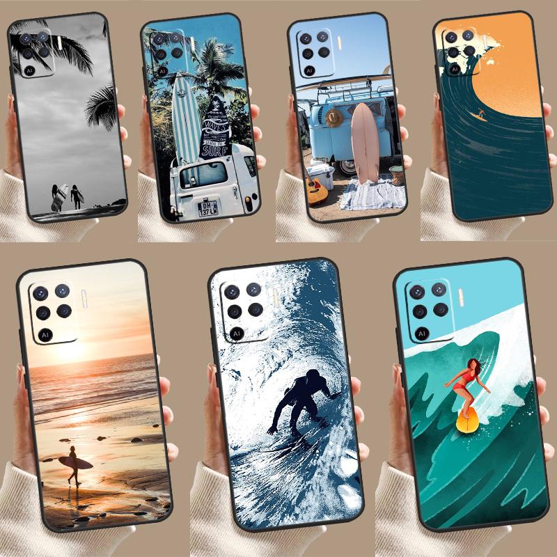 Волна для серфинга для OPPO A57S A53S A54S A98 A78 A58 A79 A15 A17 A77 A16 A76 A96 A52 A72 A5 A9 A94 A74 Чехол