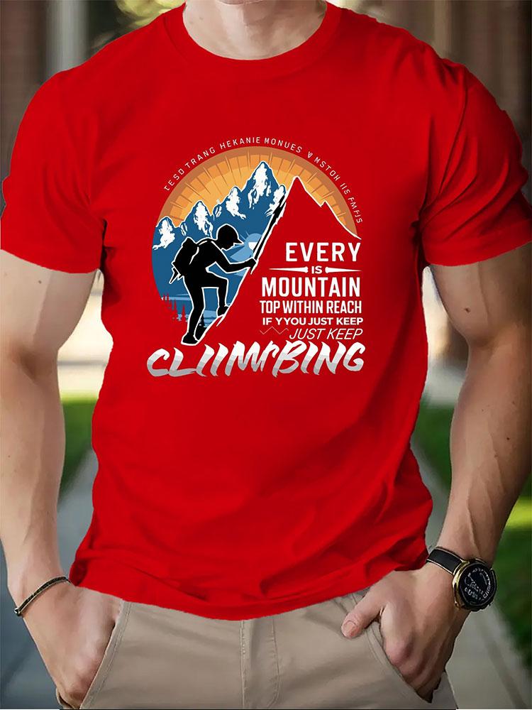 Мужская футболка с принтом 3D Mountain, летняя, удобная, дышащая, с короткими рукавами, для любителей активного отдыха, мужская футболка большого размера
