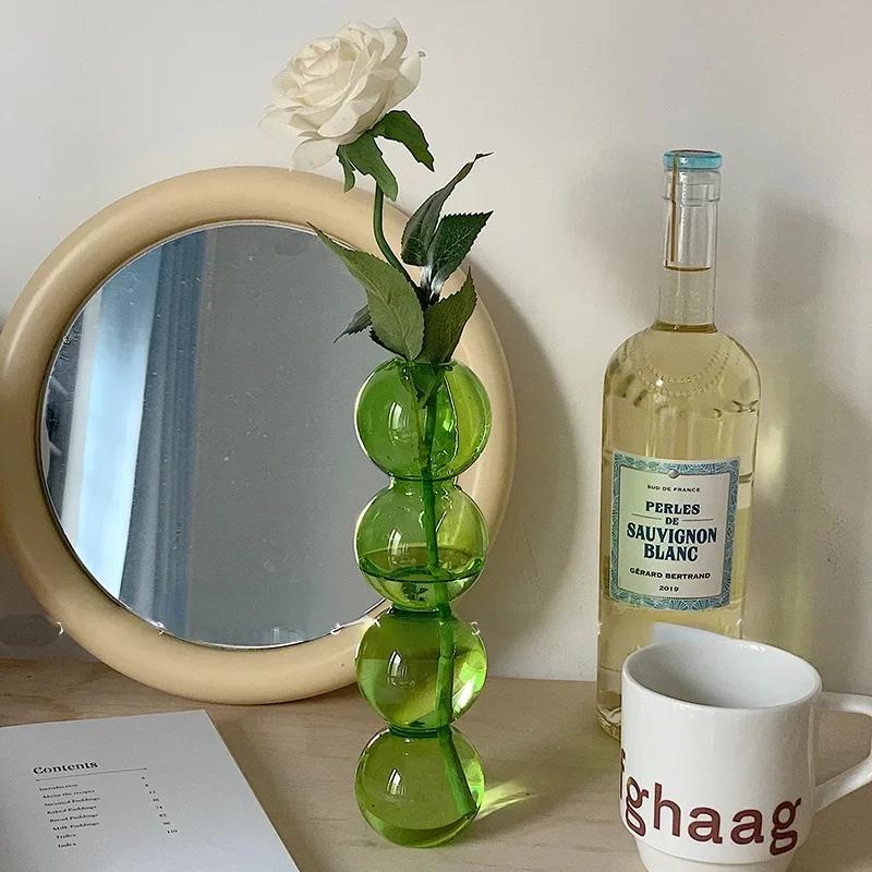 Ваза для цветов, настольная стеклянная подставка для цветов, бутылка для домашнего декора, гидропонные вазы для растений, держатель, симпатичная настольная декоративная стеклянная ваза