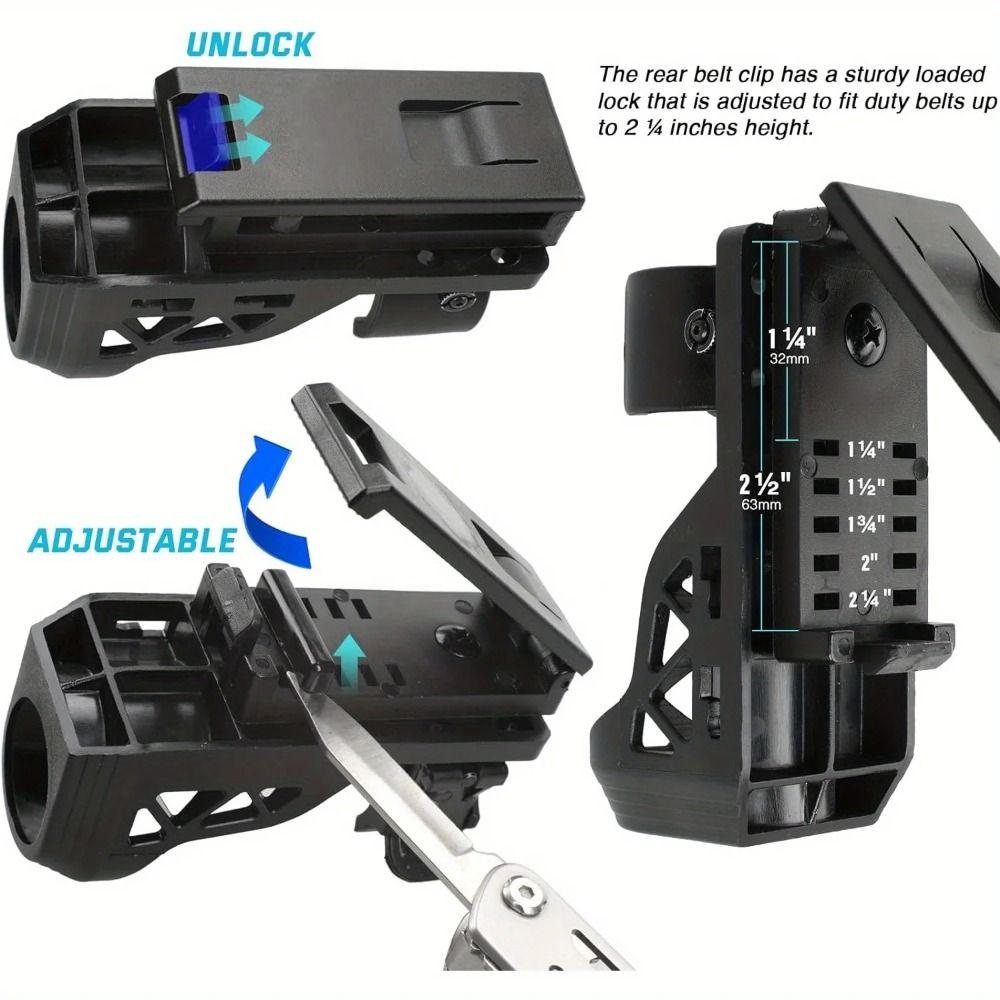 Quick Unplug Flashlight Belt Holder 360° Rotating Flashlight Cover Security Patrol