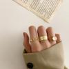 Fashion Jewelry Rings Set Gold Color Hollow Round Opening Women Finger Ring for Girl Lady Party Wedding Gifts