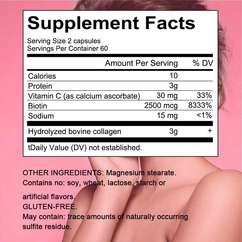 Bcuelov Hydrolyzed Bovine Collagen Dietary Supplement, 120 Softgels Per Bottle