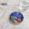 Easy Clean Car Coasters 2PCS Coasters, Oil Painting Print, Decorative Non-Slip Thermal Pads, Stain-Resistant Modern Accessory Gift to Cup Holders, for