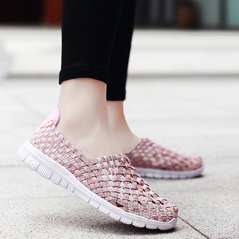 Summer Women Sneakers Comfort Casual Nurse Plus Size Flats Loafers Soft Beach Walking Sports Shoes Lightweight Slip On