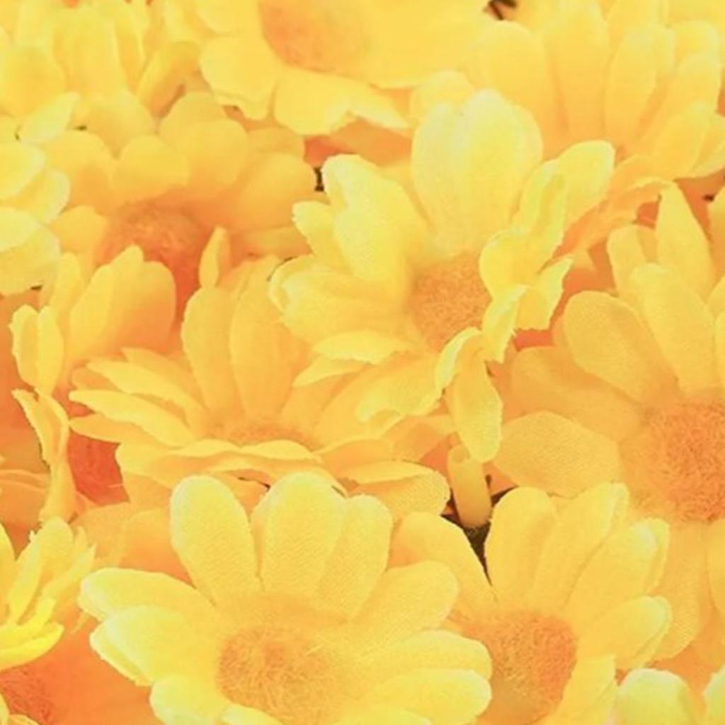 100 шт. Искусственная маленькая ромашка Милая DIY Ручная работа Шелковая маленькая ромашка для офисов Свадеб Желтая