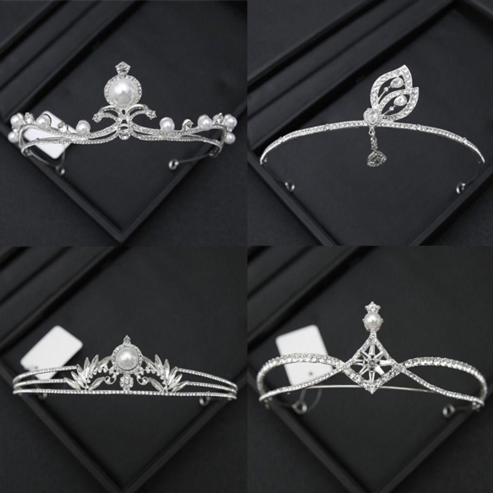 Simple Design Wedding Bride Crown Crystal Rhinestone Princess Crown  Wedding Ceremony