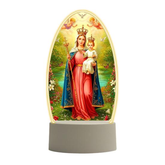 Guadalupe Virgin Prayer Lamp USB Powered Warm Light Soft Glow Catholic Night Light LED Religious