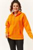 Женская стильная толстовка большого размера, толстая оранжевая толстовка большого размера на молнии