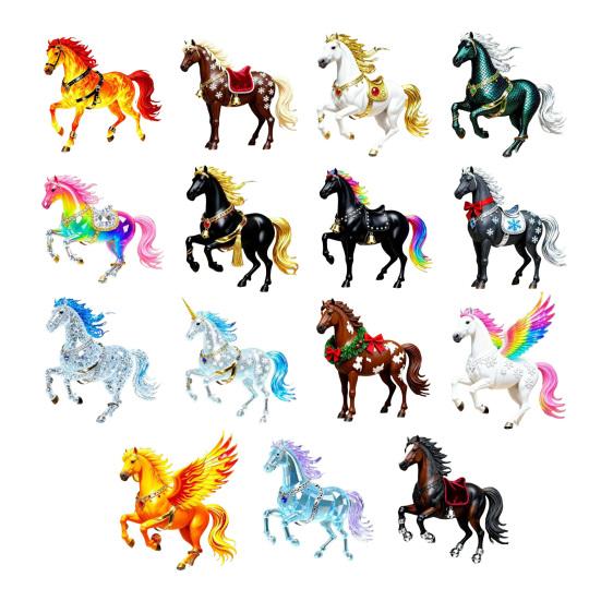 2D Плоская Лошадь Автомобильный Подвесной Орнамент Акриловая Лошадь Шарм для Зеркала Заднего Вида Праздничные Зимние Подвесные Аксессуары для Рождественской Елки Автомобильный Интерьер Стена Окно