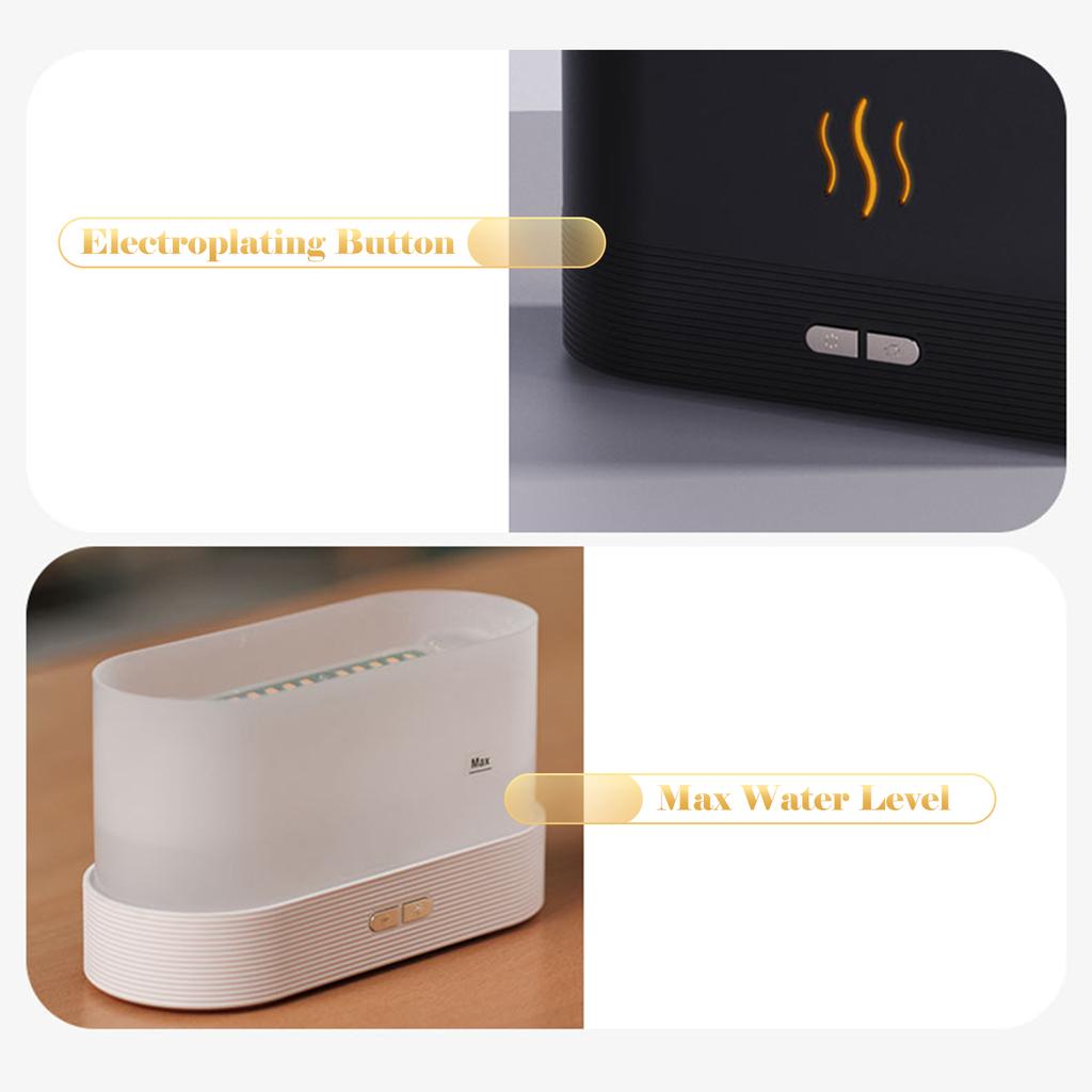 Simulation Flame Mist Humidifier With 7 Color Night Light Aromatherapy Essential Oil Diffuser Quiet