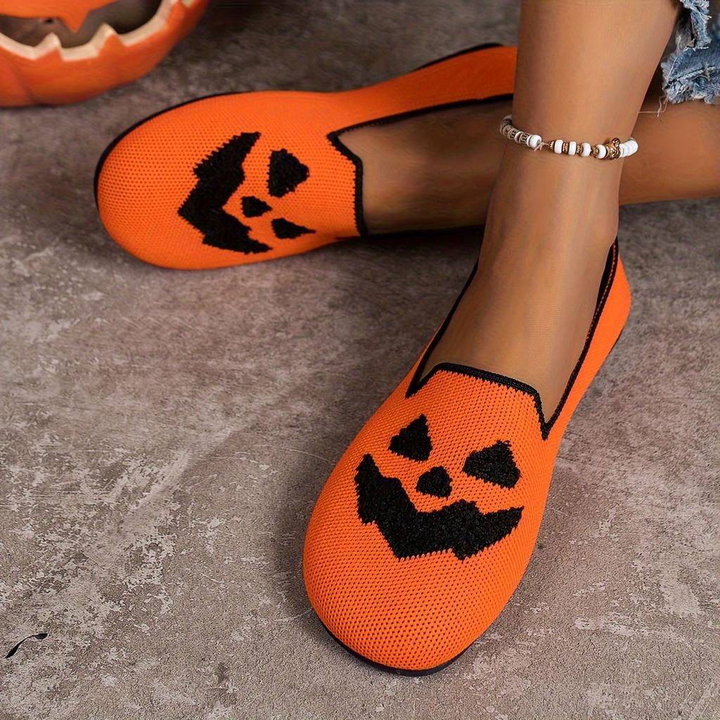 2025 New Women's Halloween Pumpkin Print Breathable Shoes