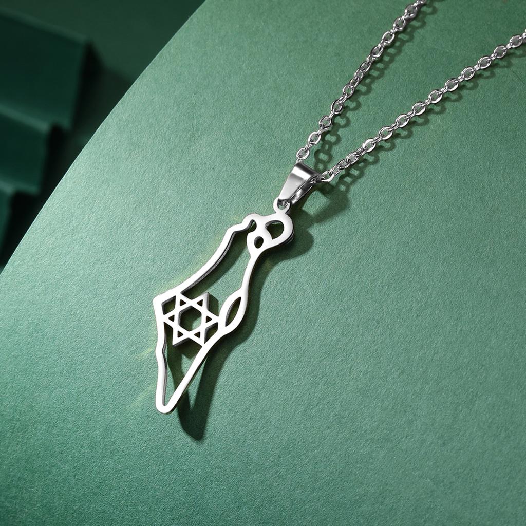 Lemegeton Ажурный Кулон-Карта Hexagram Israel из Нержавеющей Стали Ожерелье Мужское и Женское Ювелирный Подарок