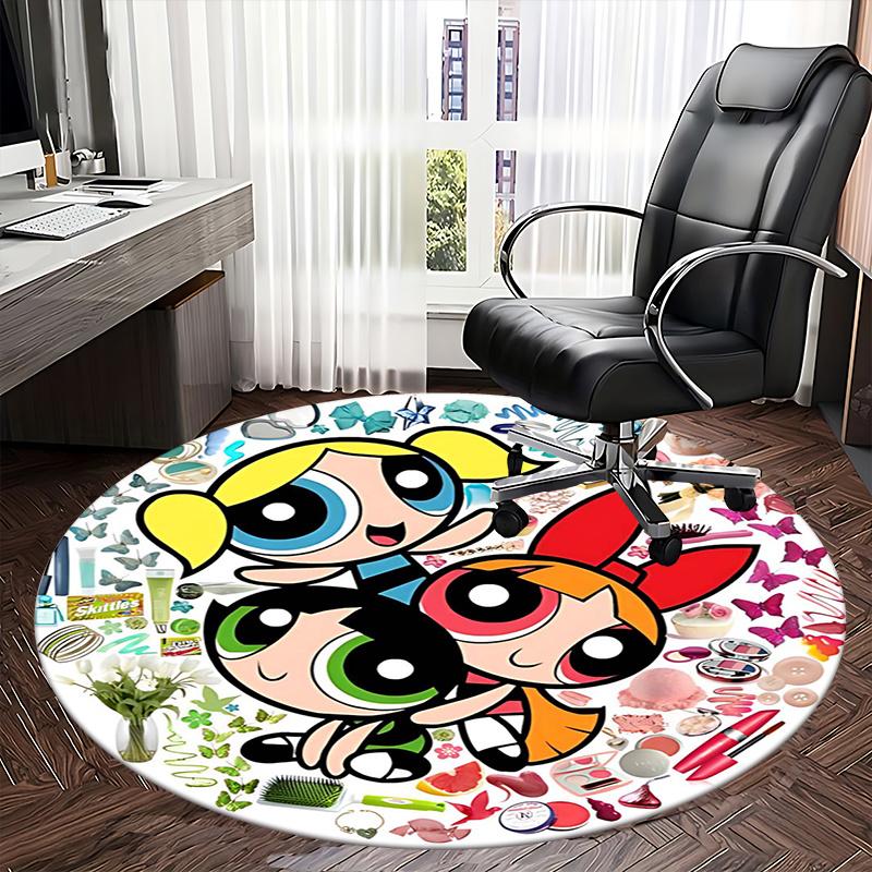 Powerpuff Girls Chair mat Round Rug Office carpet, Non slip, Suitable for Living Rooms, Bedrooms,Decor1205769a