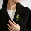 1 шт. Женская Брошь-булавка из Сплава 2 Цвета Красивые Растения для Офиса, Вечеринки, Элегантные Броши с Эмалью в Виде Цветов Лилии Для Женщин, Подарки