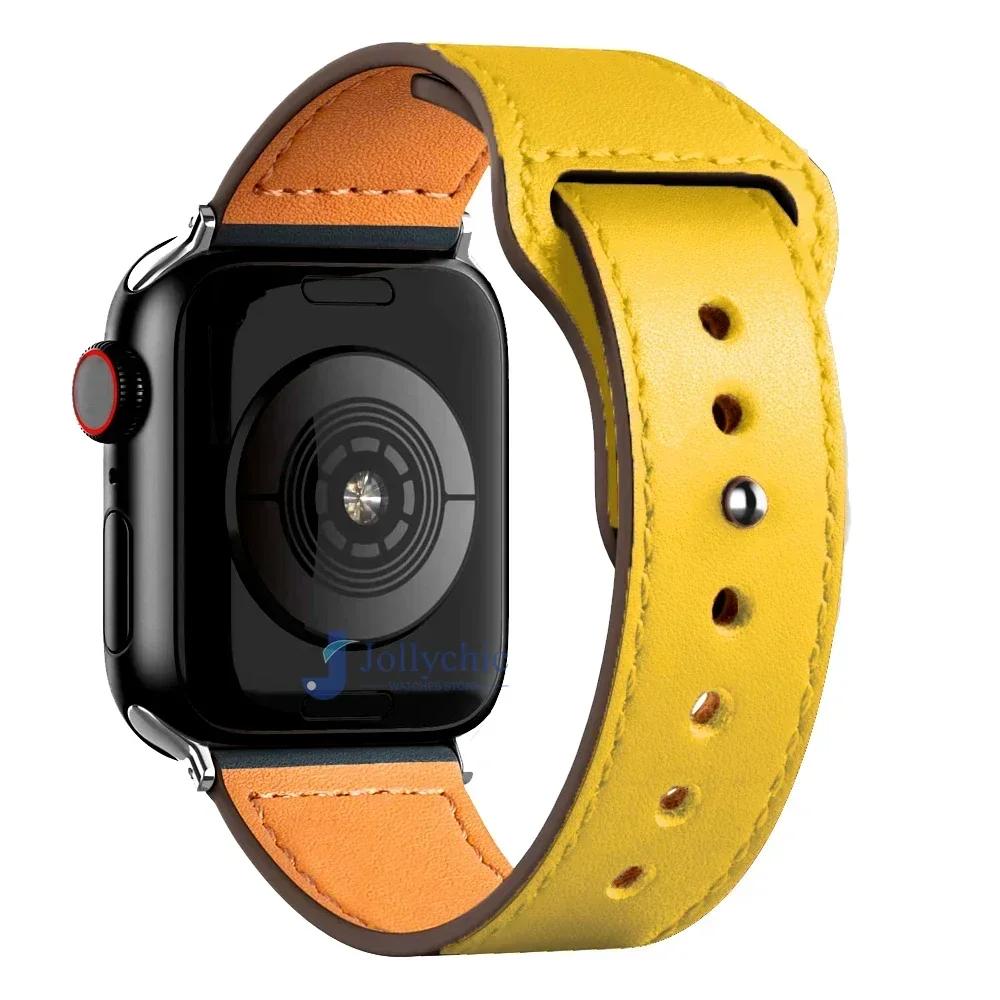 Ремешок из кожи для часов Apple Watch Band 44 мм 45 мм 41 мм 40 мм 42 мм 38 мм 49 мм 45 мм браслет Correa IWatch Series 8 Ultra 3 6 SE 7 ремешок