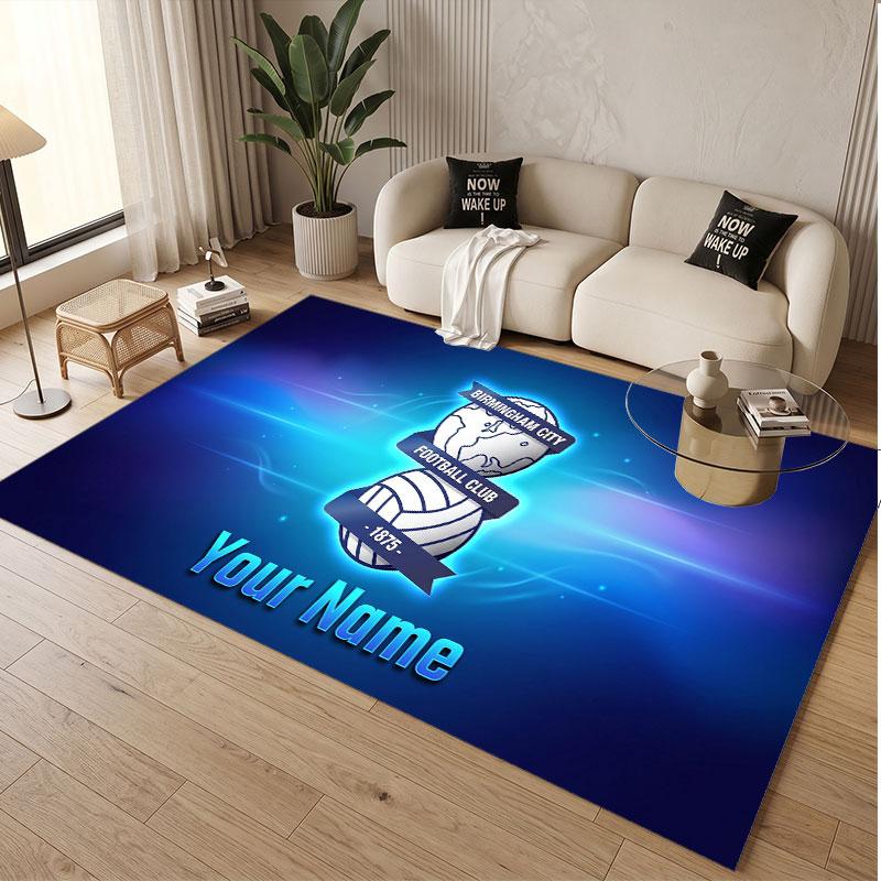 Custom Rug BIRMINGHAM CITY Pattern Print Name Text Soft Non‑Slip Floor Carpet for Home Indoor Decoration