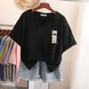 100 Cotton L-5XL T Shirt Plus Size Tshirt Short Sleeve Women Top Summer Japan Cartoon Print V Neck Oversized T Shirts
