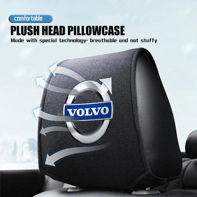 For Volvo Car Headrest Pillow Cover Wear-Resistant Auto Accessories V50 S60 XC60 S40 XC40 XC90 V70 XC70 C30 V40 V60