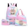 3Pcs/set Printed Backpack with Lunch Bag Pencil Case Student Teenager Boy Girl Bagpack Women's Backpack Set Travel Bag