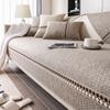 Cotton and Linen Sofa Cushion Four Seasons Universal Sofa Cover Cover Non-Slip Living Room Straight Sofa Cover Towel Anti-Scratching
