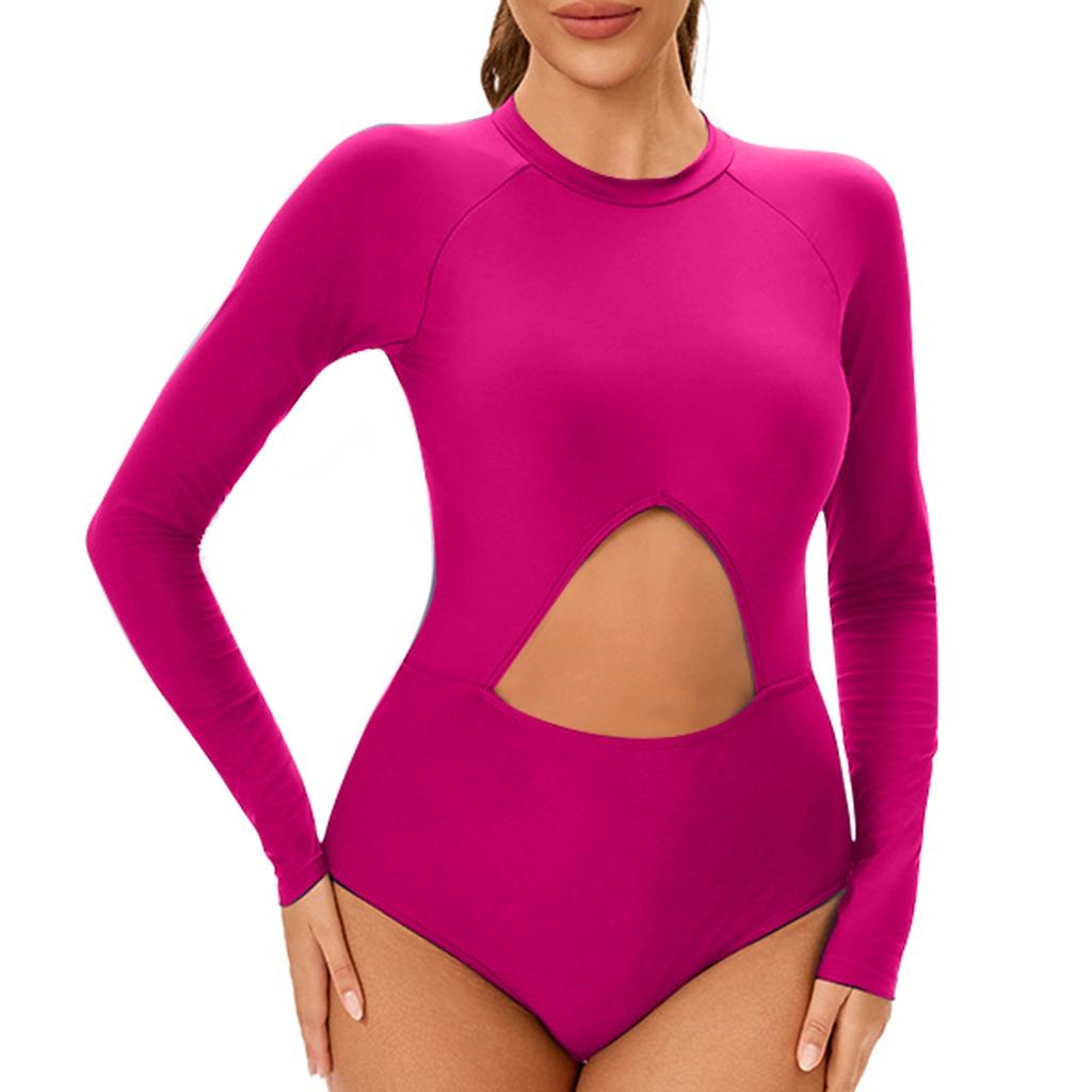 Женский консервативный цельный сексуальный солнцезащитный гидрокостюм с длинными рукавами и подкладкой для груди