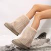 Fashion Winter Fashion Women's Plush Boots Faux Fur Warm and Comfortable Thick Soled Knee-High Boots Furry Cute Outdoor Snow Boots
