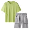 Mens Tracksuit Quick Dry Ice Short Sleeve T-shirt Shorts Gym Workout 2 Piece Set