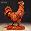 Chinese Solid Wood Big Cock Sculpture Ornaments Feng Shui Crafts Decor Living Room TV Cabinet Desktop Decorations Give Gifts