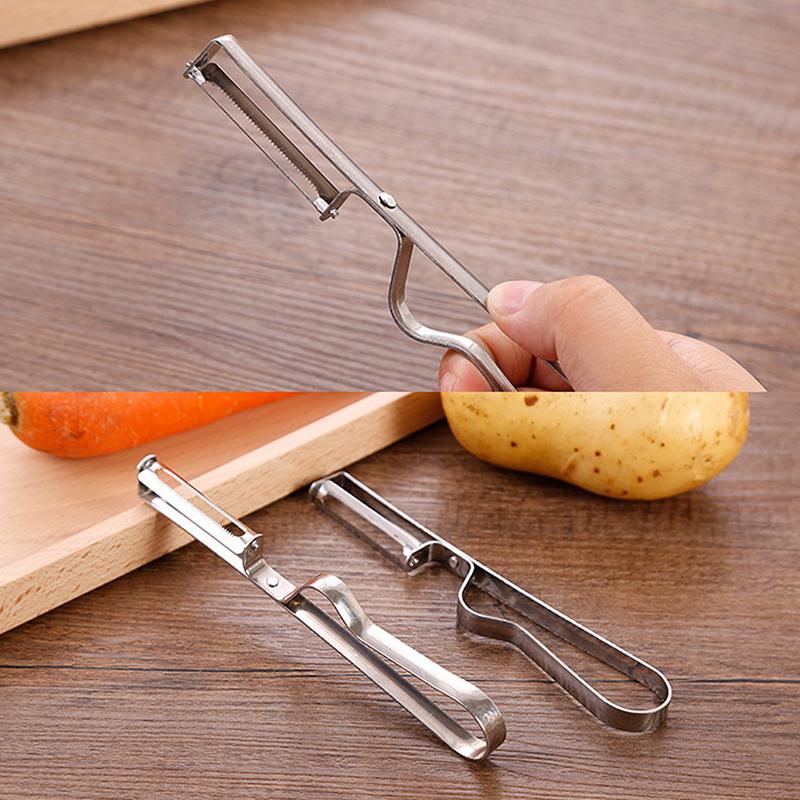 Овощечистка из нержавеющей стали, многофункциональный нож для чистки картофеля и моркови, кухонные гаджеты, утолщенная ручка, легко чистить