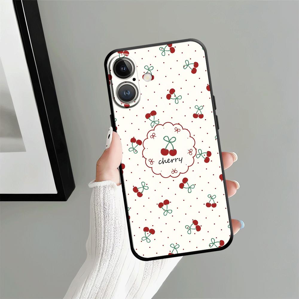 Мультяшная вишня Funda Чехол для телефона для Apple iPhone 17 Pro Max 12 13 14 Air 16 15 Pro 7 8 XR XS MAX 11