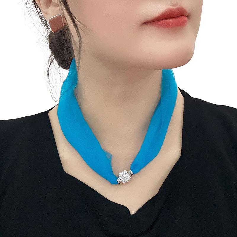 1Pc Necklace Magnetic Buckle Neck Scarves Neck Protection Neck Brace Elegant Scarf Bright Color Women Fashion