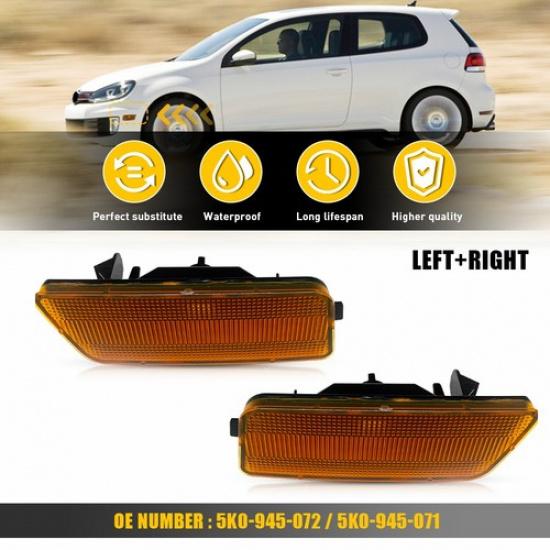 2X Side Front Marker Amber Light For 2010-2014 Housings MK6 Volkswagen USA GTI
