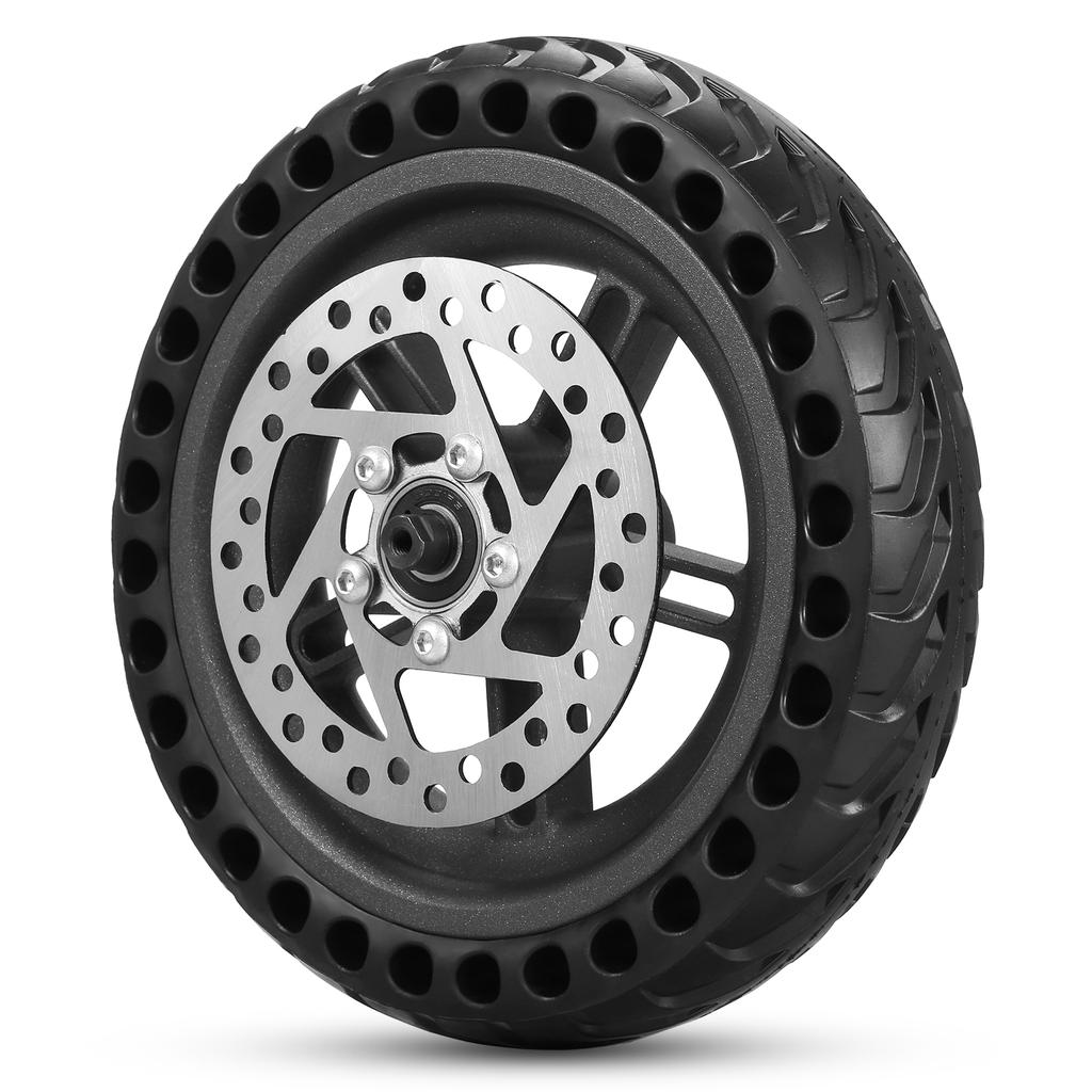 Electric Scooter Rear Tire with Wheel Hub Disc Brake Set 8.5 Inches Solid Electric Scooter Wheel