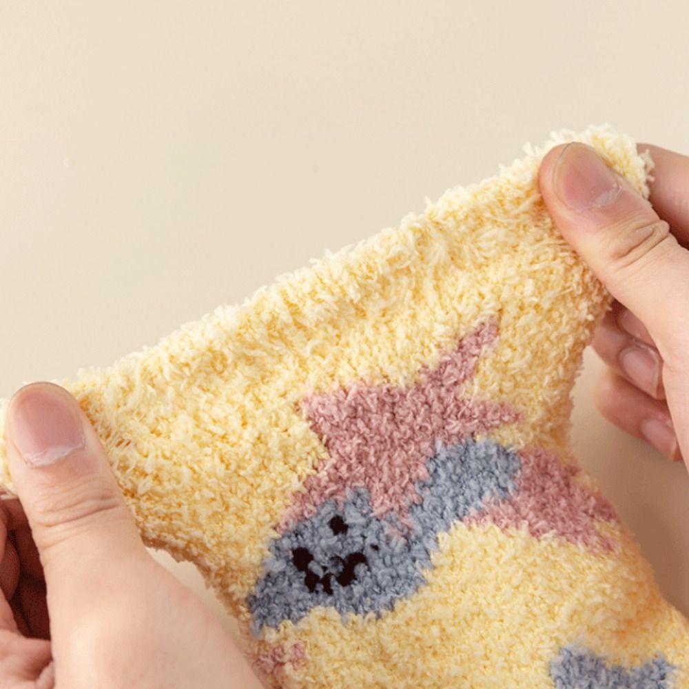 Warm Cotton Socks Winter Floor Socks Sleep Socks Coral Velvet Socks Women