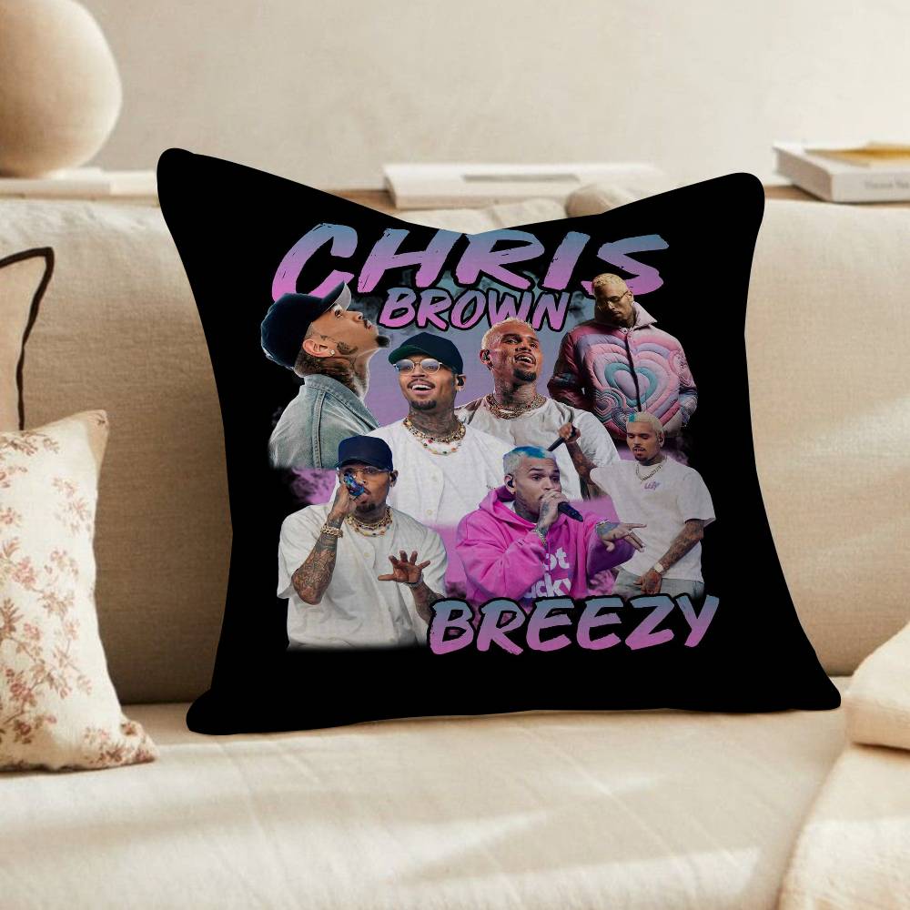 Chris Brown Rapper Breezy Vintage Pillow Anime Pillow Sofa Bed Head Pillow Cover Cushion Cover Fashion