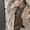Loose and Lazy Knitted Cardigan Top Women's Autumn and Winter New One-button Soft Waxy Casual Sweater Jacket Top