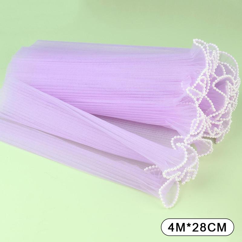 Волнистая пряжа Цветочное упаковочное покрытие Плиссированная пряжа Упаковка для букетов флориста Кружевная сетка DIY Цветы Подарочная обертка Материалы 28смx4.5М
