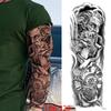 1 PC 480*170MM Large Temporary Tattoos Sleeve for Men Women Full Arm Selleve Tattoos Temporary Realistic Fake Wolf Tiger Lion Tattoo
