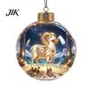 LED Christmas Tree Pendants Decorative Baubles, Luminous Acrylic Ball Pendant with 3D Winter Scene, Baubles for Holiday Trees Light Hanging Ornaments