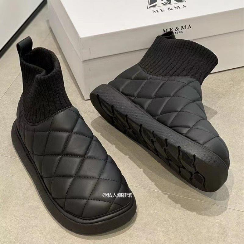 Vintage Versatile Snow Boots for Women 2025 New Winter Thickened Warm Cotton Shoes Cream Bread Shoesins