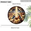 1pc 2D Flat Nativity Stained Glass Suncatcher, 6.3/7.87 Inch Sacred Nativity Scene Glass Suncatcher, Religious Christmas Hanging Ornament Gift