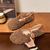 Модные осенне-зимние меховые туфли для женщин, модные повседневные новые дизайнерские женские туфли на плоской подошве, теплые однотонные женские туфли с пряжкой