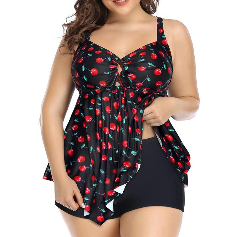 Summer Bikini Tankini Swimsuits Women One Piece Swimsuit Plus Size Sexy Halter Skirt Shorts Female Bathing Suit Beachwear