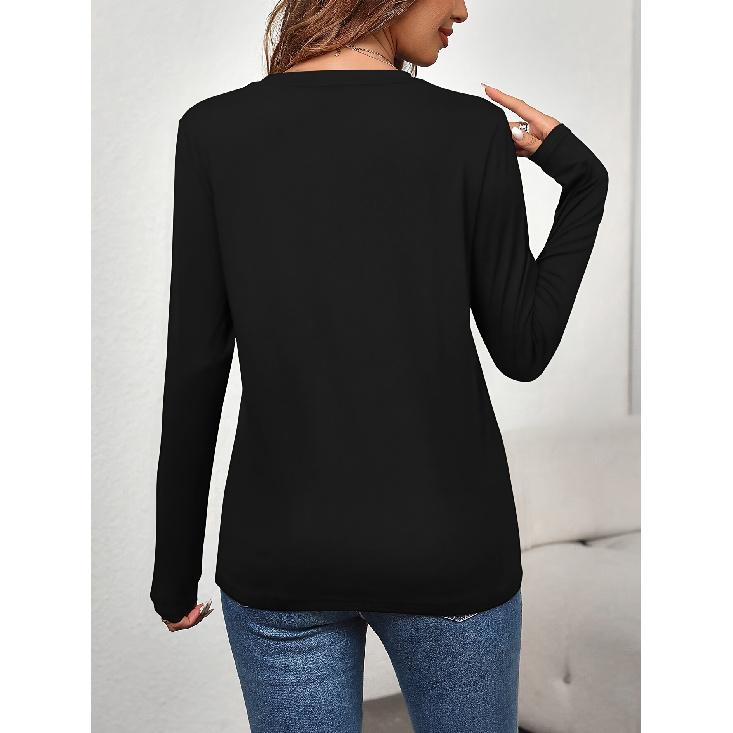 fall clothes for women Five white-petal, yellow-centrum daisies with green stems and leaves print sportswear womens tops Long-sleeved comfortable