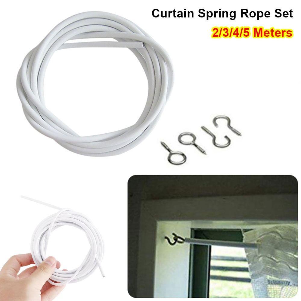 1Set PVC Steel Curtain Spring Rope 2/3/4/5 Meters Curtain Track Wire Durable Wall Hanging Line