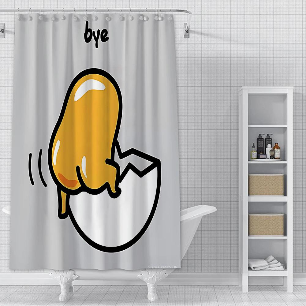 Cartoon G-Gudetama Shower Curtain Waterproof Polyester Fabric Paint Colorful Bath Curtains Home Bathroom Decor Curtain With Hook