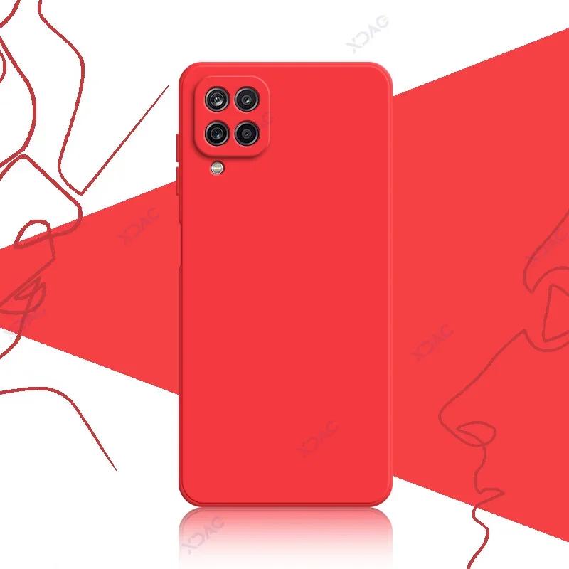 Модный чехол для телефона Samsung Galaxy A12 A22 4G 5G SamsungA12 SamsungA22 квадратный жидкий силиконовый мягкий задний чехол-щиток