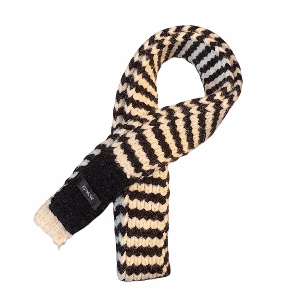 Harajuku Long Narrow Scarves Korean Style Knitted Neck Guard Cute Striped Scarf Streetwear