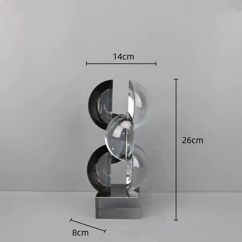 Стеклянное Искусство Геометрический Полукруг Хрустальная Скульптура Прозрачный Хрустальный Шар Стеклянные Декоративные Фигурки Аксессуары для Украшения Дома