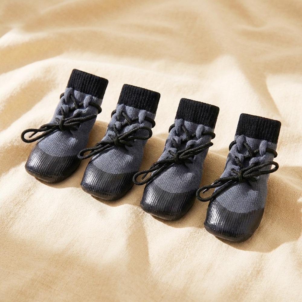 4PCS Adjustable Straps Dog Paw Protection Waterproof Elastic Dog Booties All Seasons